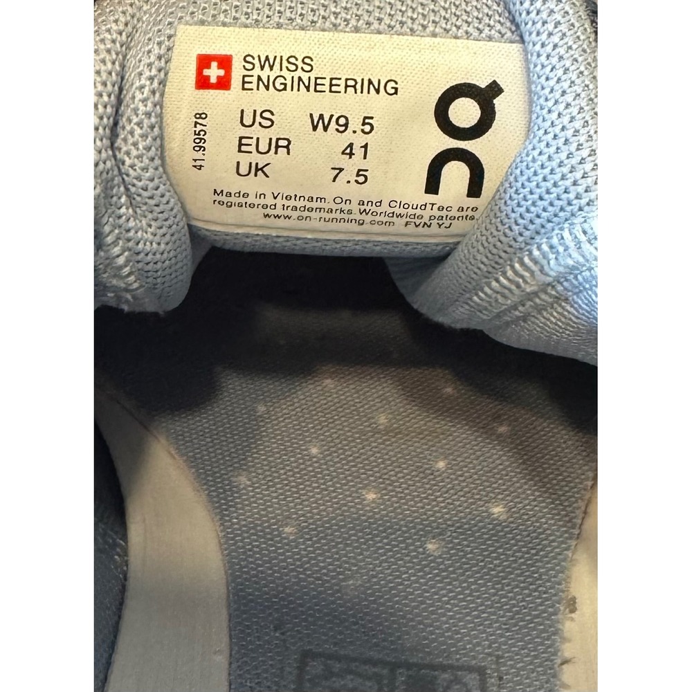 On Cloudswift Running Lake Sky Blue Mesh Running Shoes Women's 9.5 - Picture 8 of 9
